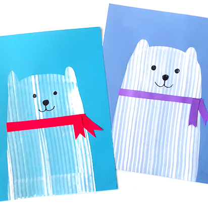 Paint Scrape Polar Bear Craft