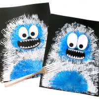 Abominable Snowman Fork Painted Craft