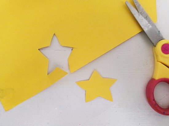 Draw and cut out simple star shape from yellow cardstock.