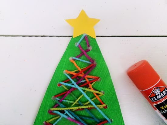Glue star to top of tree.