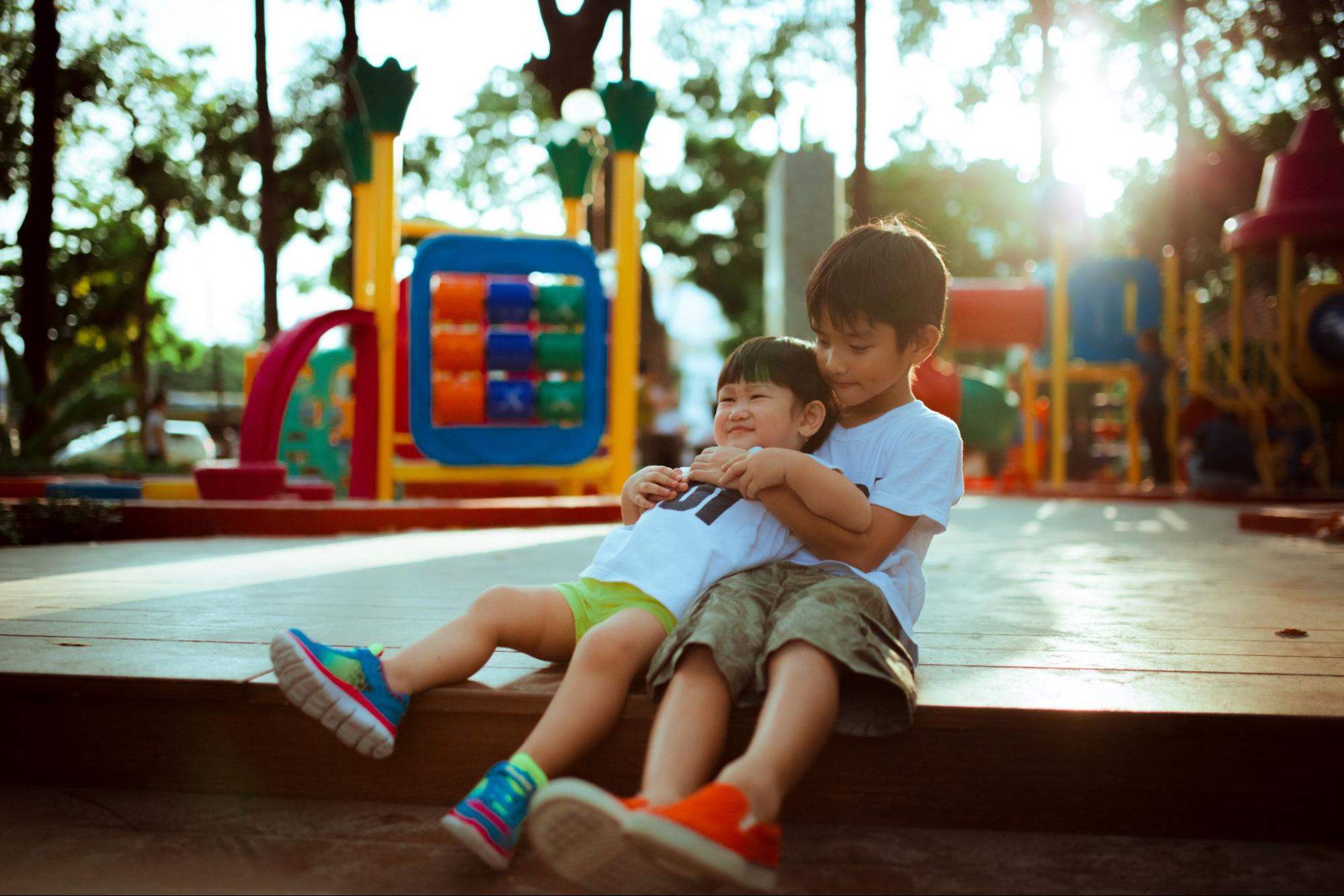 kids playing on a playground