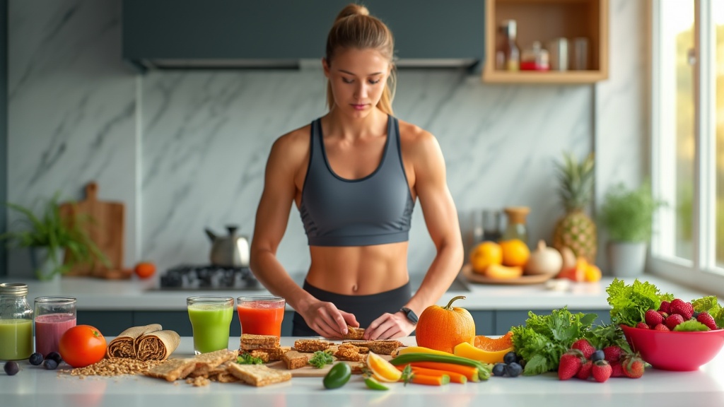 Healthy snacks preparation scene
